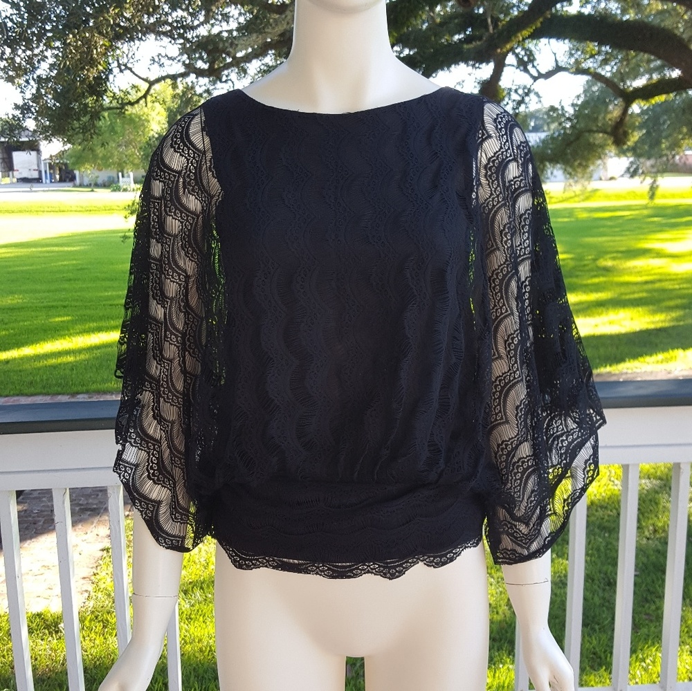 Jessica Simpson black lace blouse - Picture 7 of 8